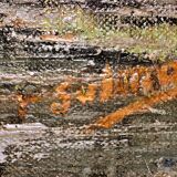 Ancient painting "The Lord's House" landscape signed