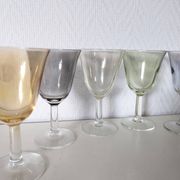 set of 6 glasses for cooked wine, multicolored pearly Arlequin digestif