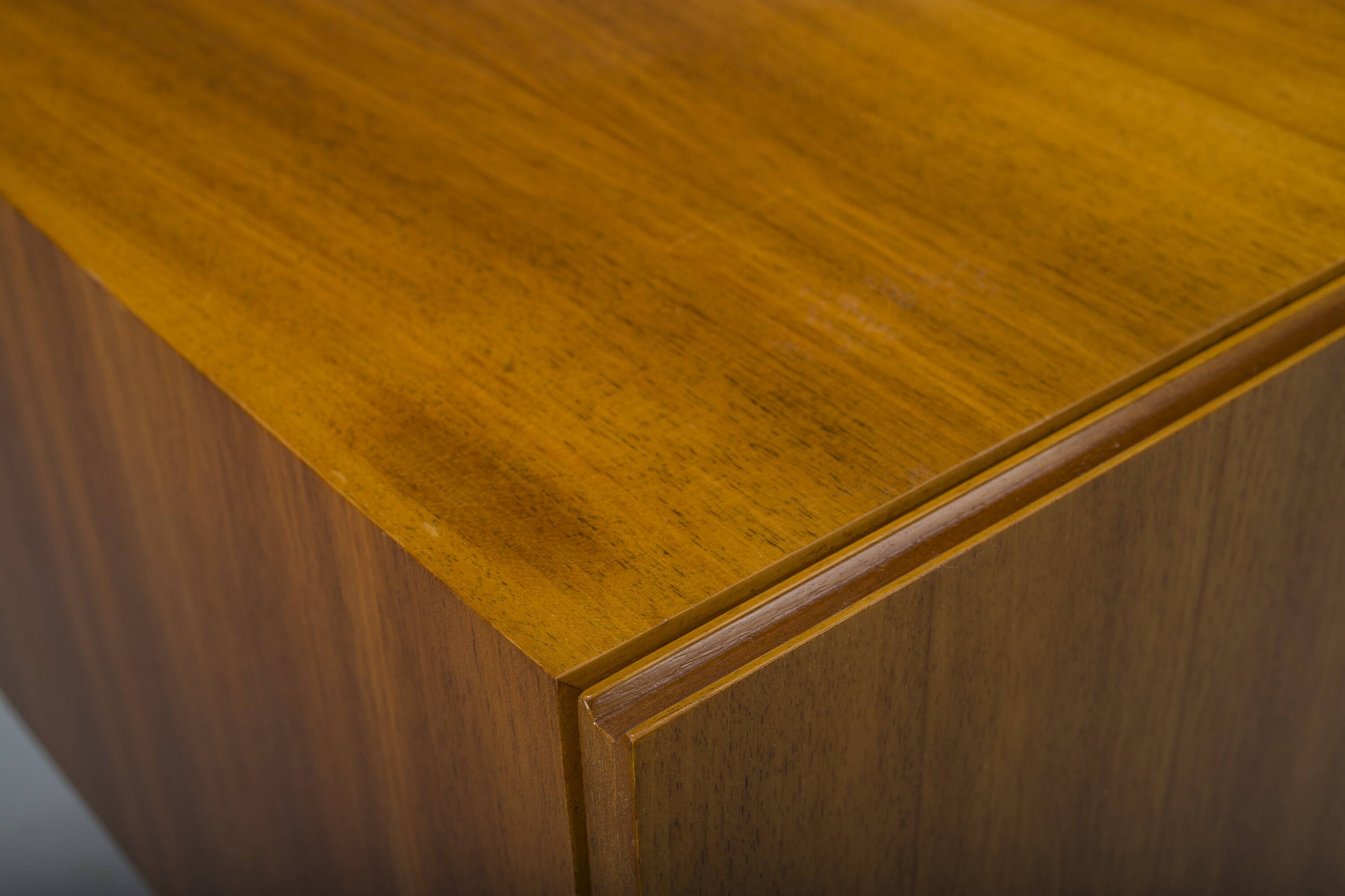 Mid-Century Wall Unit Cabinet and Sideboard in Walunt, 1970s, Set of 2