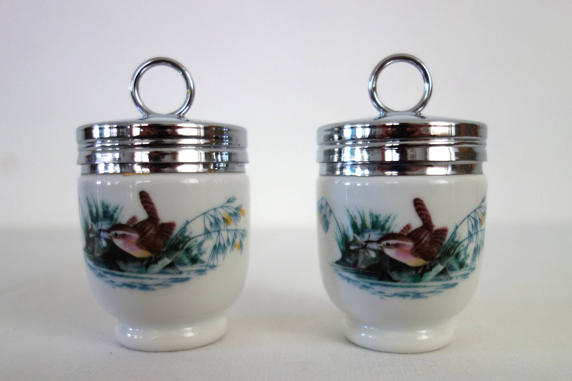 2 Royal Worcester English porcelain egg cups