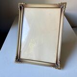 Cadre photo vintage art deco en métal doré laiton 20 cm x 15 cm verre convexe