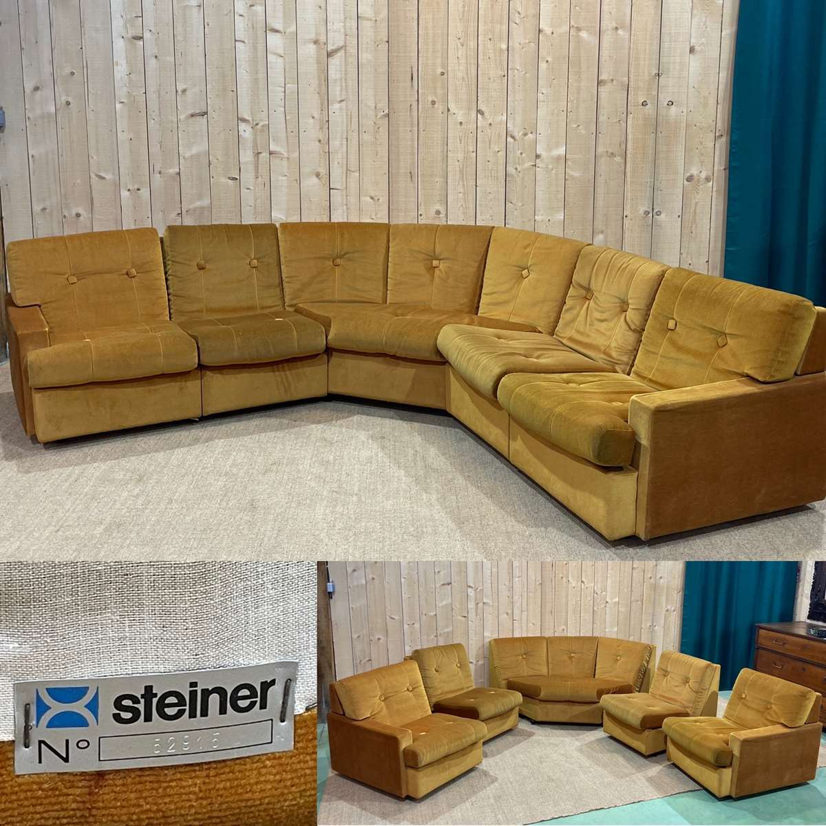 Steiner modular sofa from the 1970s in 5 blocks