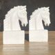 Pair of horse head bookends natural stone
