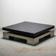 Nadine Charteret high gloss black and brushed metal coffee table circa 1970