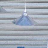 Pair of brushed aluminum pendant lights