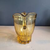Pichet vintage en verre teinté jaune