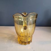Pichet vintage en verre teinté jaune