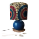 blue ceramic lamp | ethnic printed wax lampshade