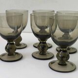 6 verres et carafe en verre soufflé 1960