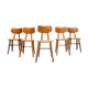 Set of 5 all-wood chairs published by Ton 1960