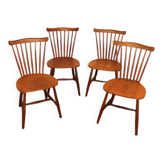 Set de 4 chaises scandinaves en teck années 60