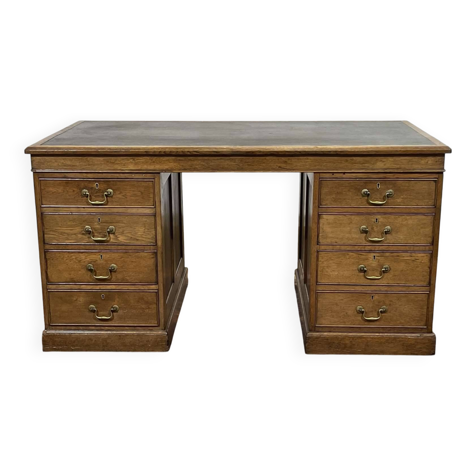Early 20th century English flat desk in oak
