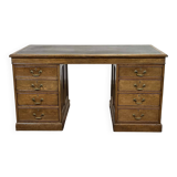 Early 20th century English flat desk in oak