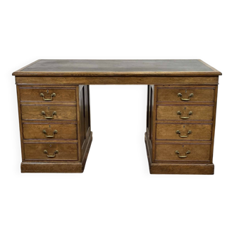 Early 20th century English flat desk in oak