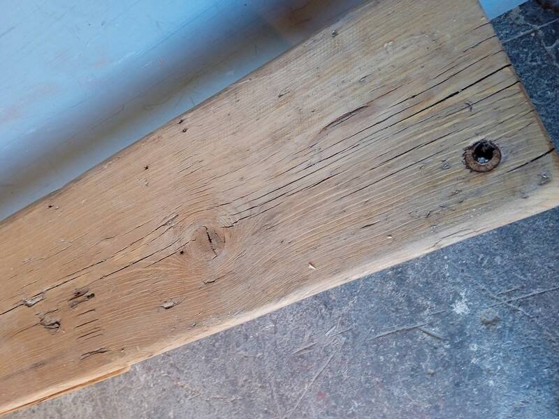 Bench 110 cm old solid wood with patina