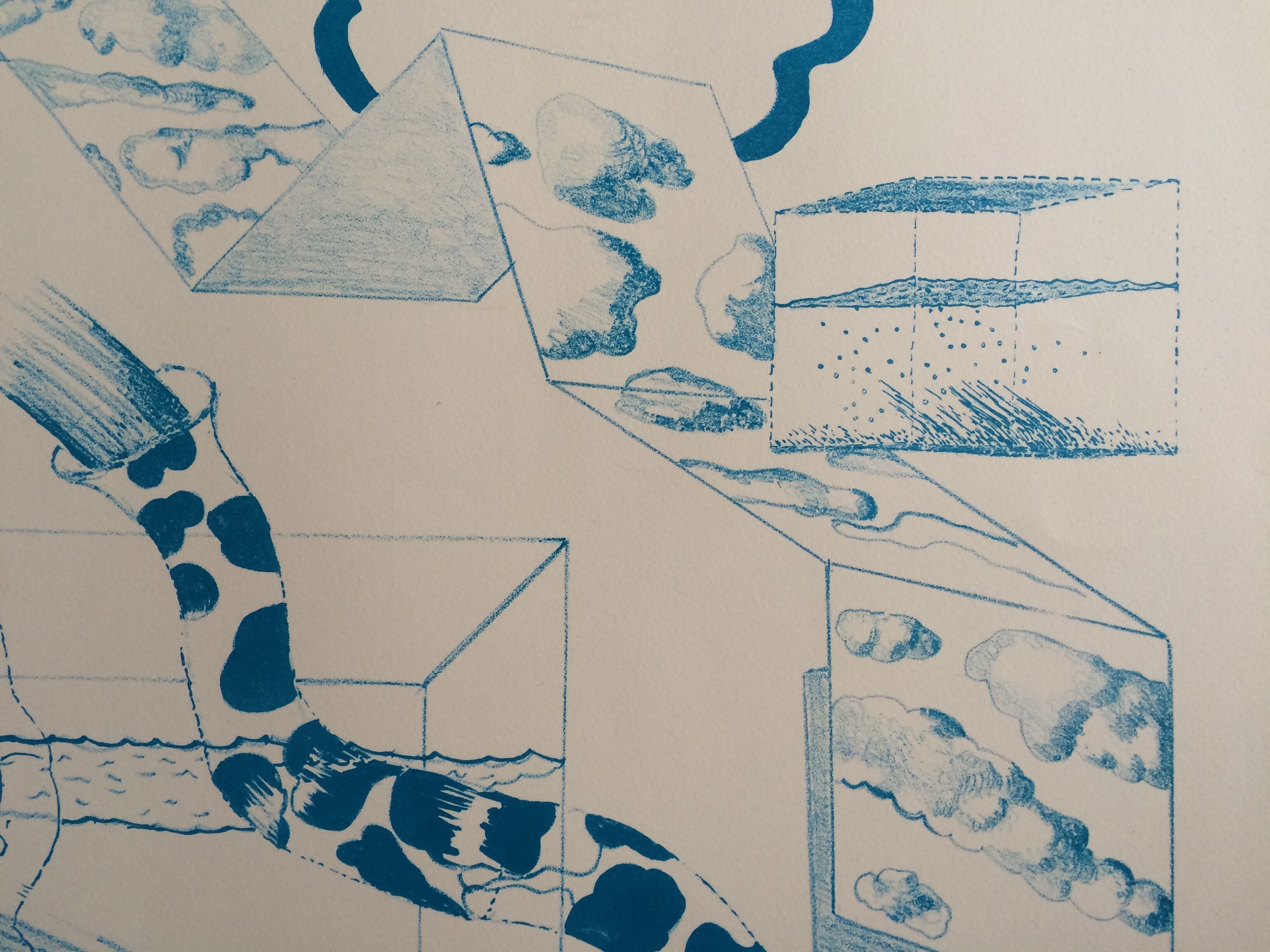 Original lithograph signed by Gérald Diaz, dit GÉRARDIAZ, Les vacances (essays), 1969