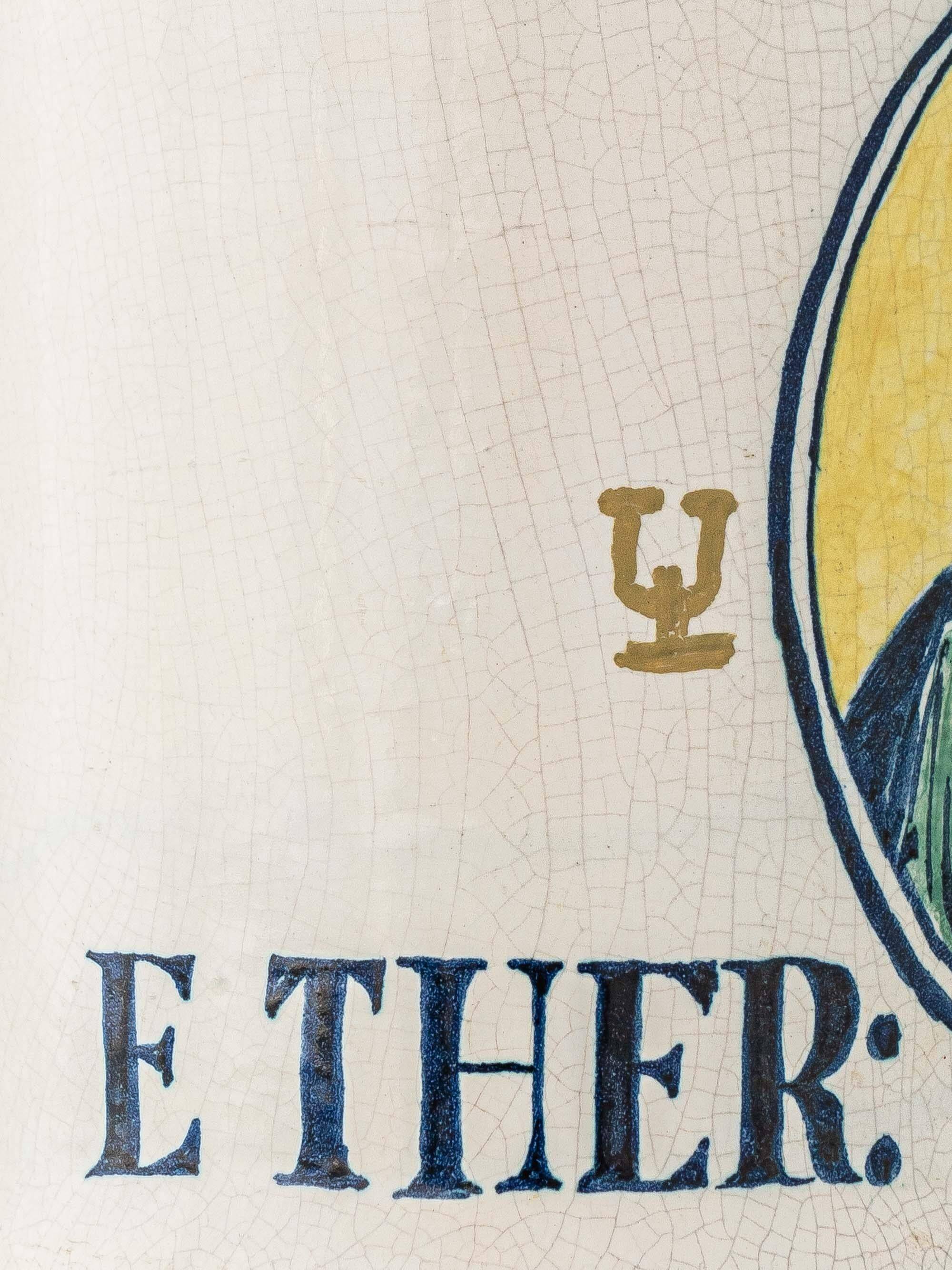 Italian Apothecary Ceramic Table Lamp Pharmacy Albarello, circa 1870-1885