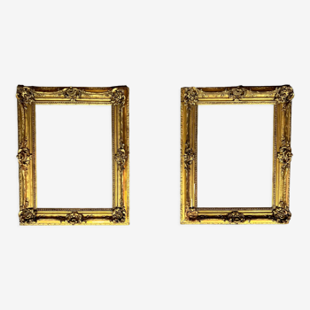 Pair of frames from the Napoleon III period in gilded wood circa 1850