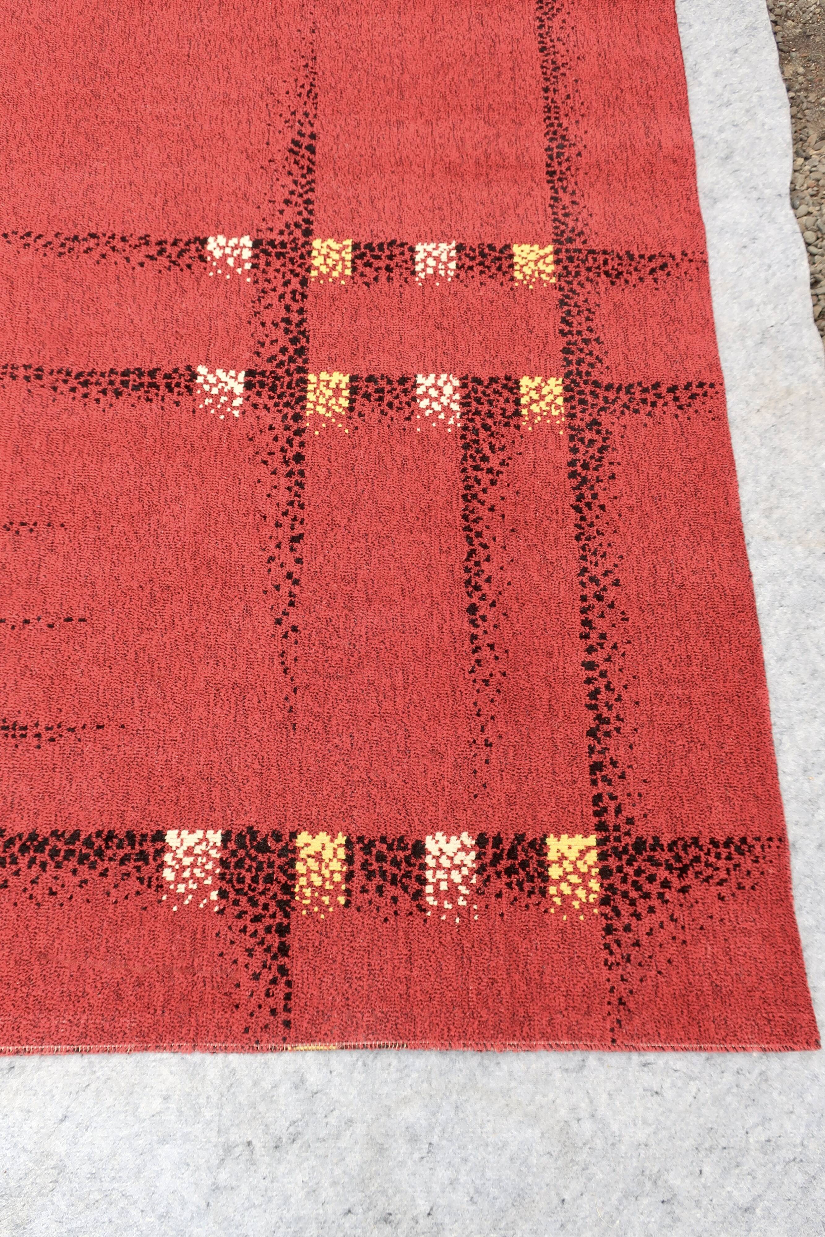 Rare vintage "reconstruction" rug, 1950s