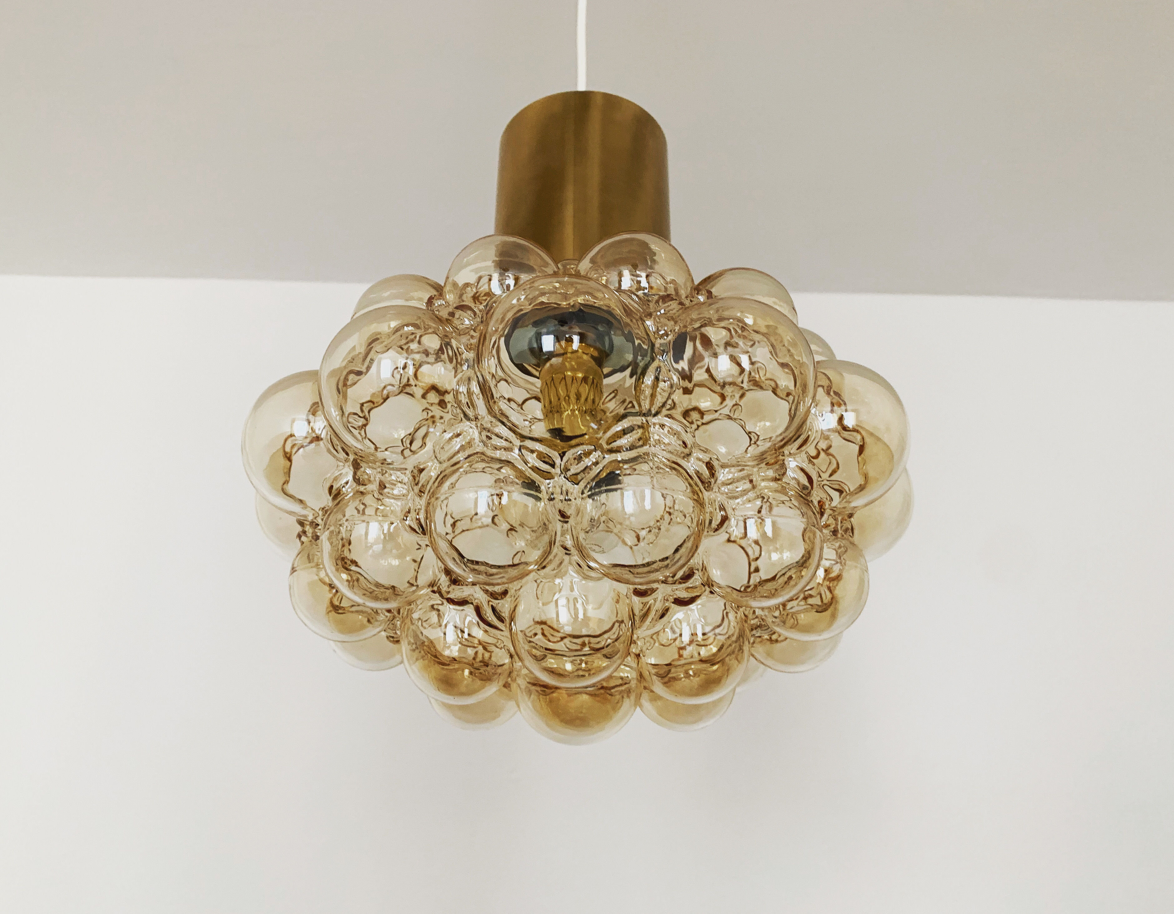 Bubble glass pendant lamp by Helena Tynell for Glashütte Limburg