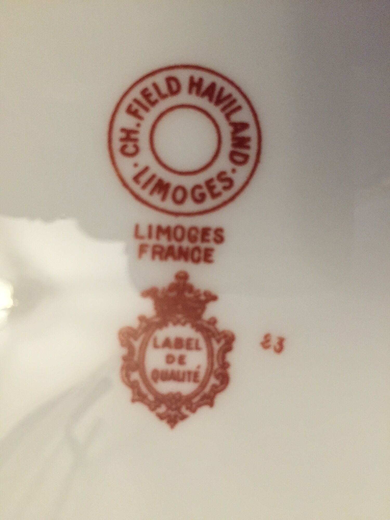 Set of 6 hollow plates of Limoges porcelain