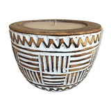 Carved wooden candle