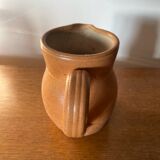 Antique pitcher la poterie des mottes stoneware brown beige vintage kitchen