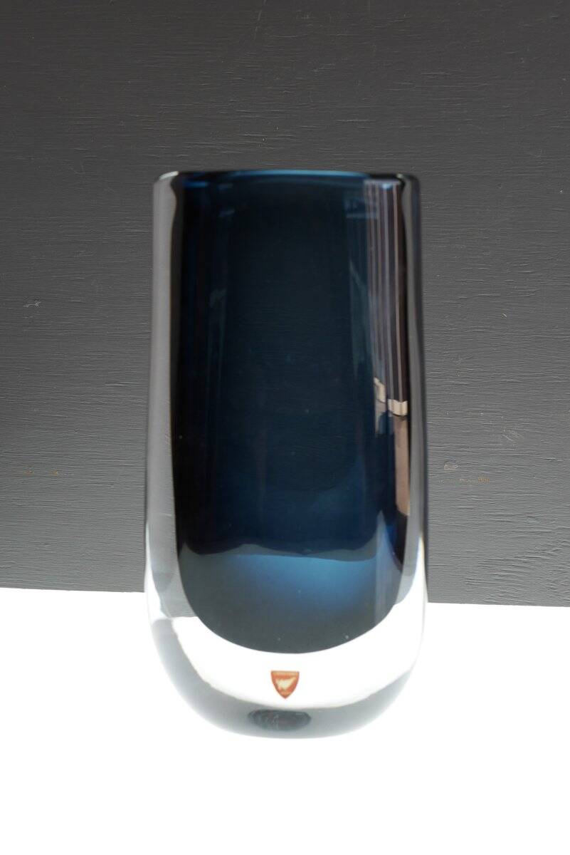 Vase et coupelle en verre par Landberg pour Orrefors