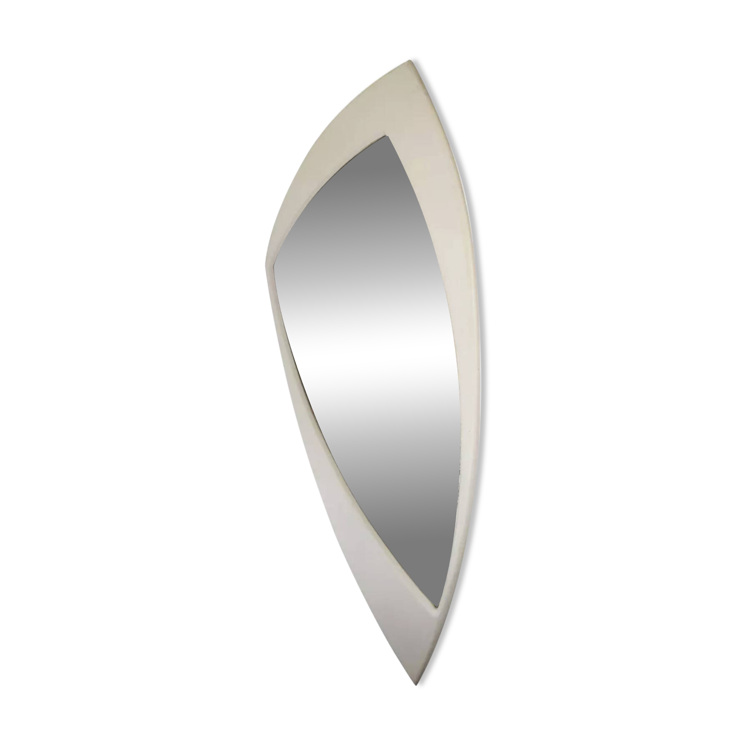 Space Age XXL lacquered wood mirror, France 1970s