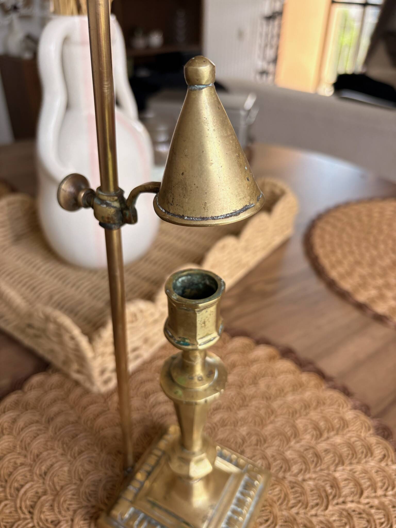Adjustable candlestick chandelier — Delabre Art Bronze — soft