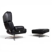 Howard Keith Kohinoor Leather Armchair with Ottoman for HK Furniture, 1970