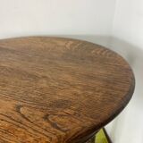 Round turned wood side table