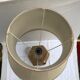 Former ceramic potiche lamp base wood - abat-day vintage beige fabric