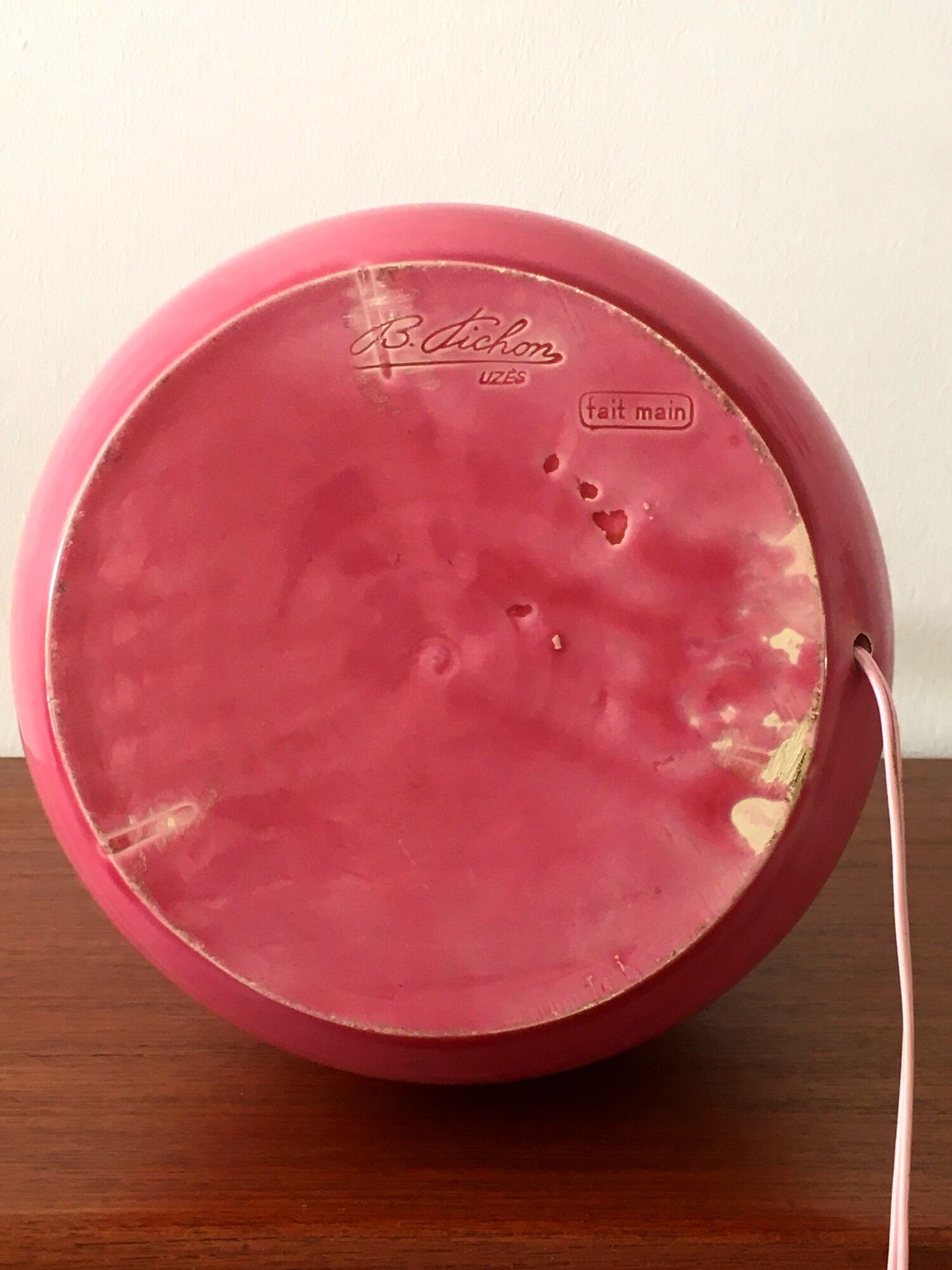 Vintage ceramic lamp signed B. Pichon 70s