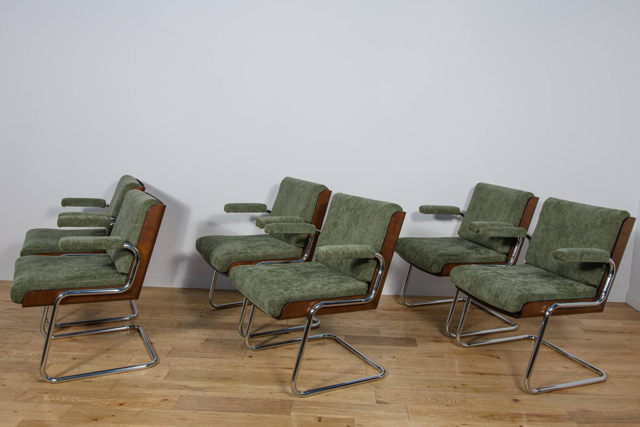 Chrome and Teak Chairs by Gordon Russell, United Kingdom, 1970s, Set of 6