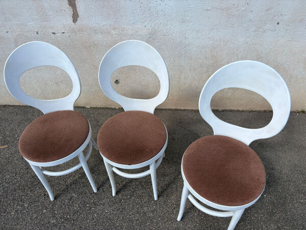 Trio chaise baumann mouette blanches