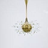 Lustre Bakalowits Miracle Sputnik en laiton avec tiges en verre cristal, années 1960