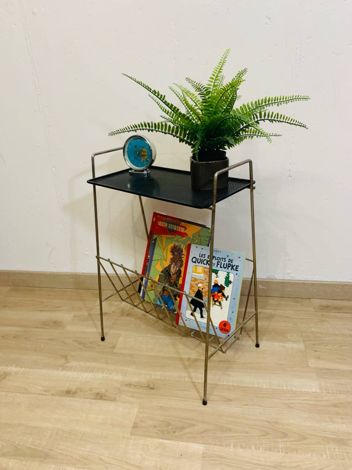 Perforated metal magazine rack