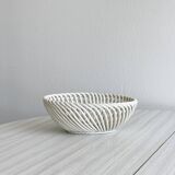Small white ceramic twisted basket
