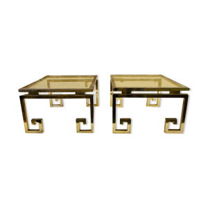 Paire de tables d’appoint laiton