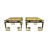 Pair of brass and glass side tables circa 70/80