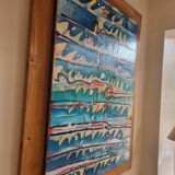 Acrylic paint and wood framing