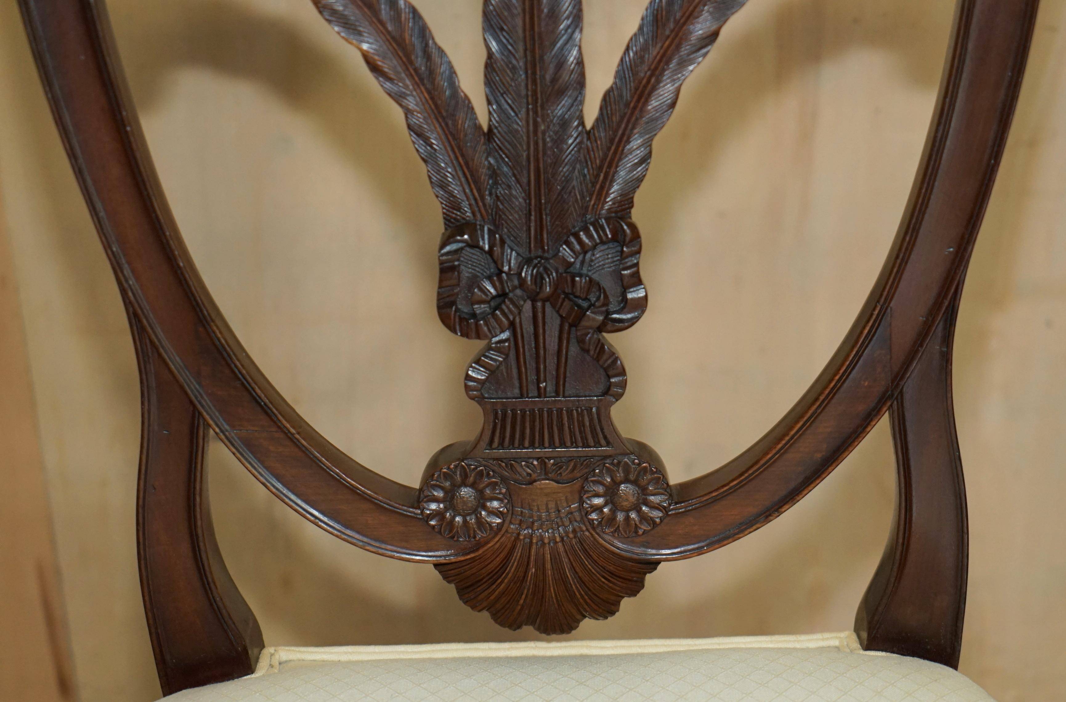 Paire de chaises d'appoint victoriennes George Hepplewhite Prince de Galles