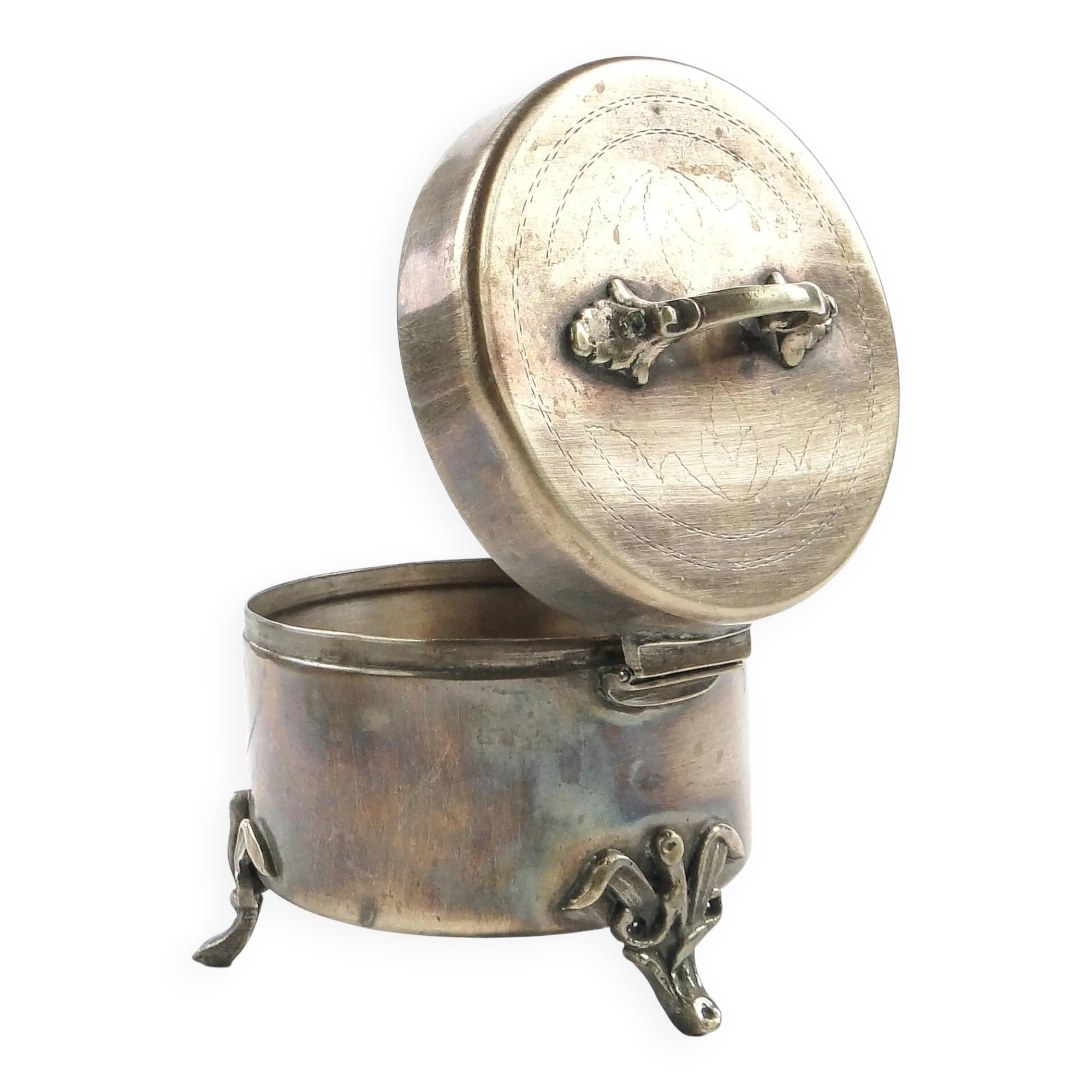 Art Nouveau sugar bowl, silver-plated brass, Hungary, early 20th century