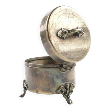 Art Nouveau sugar bowl, silver-plated brass, Hungary, early 20th century