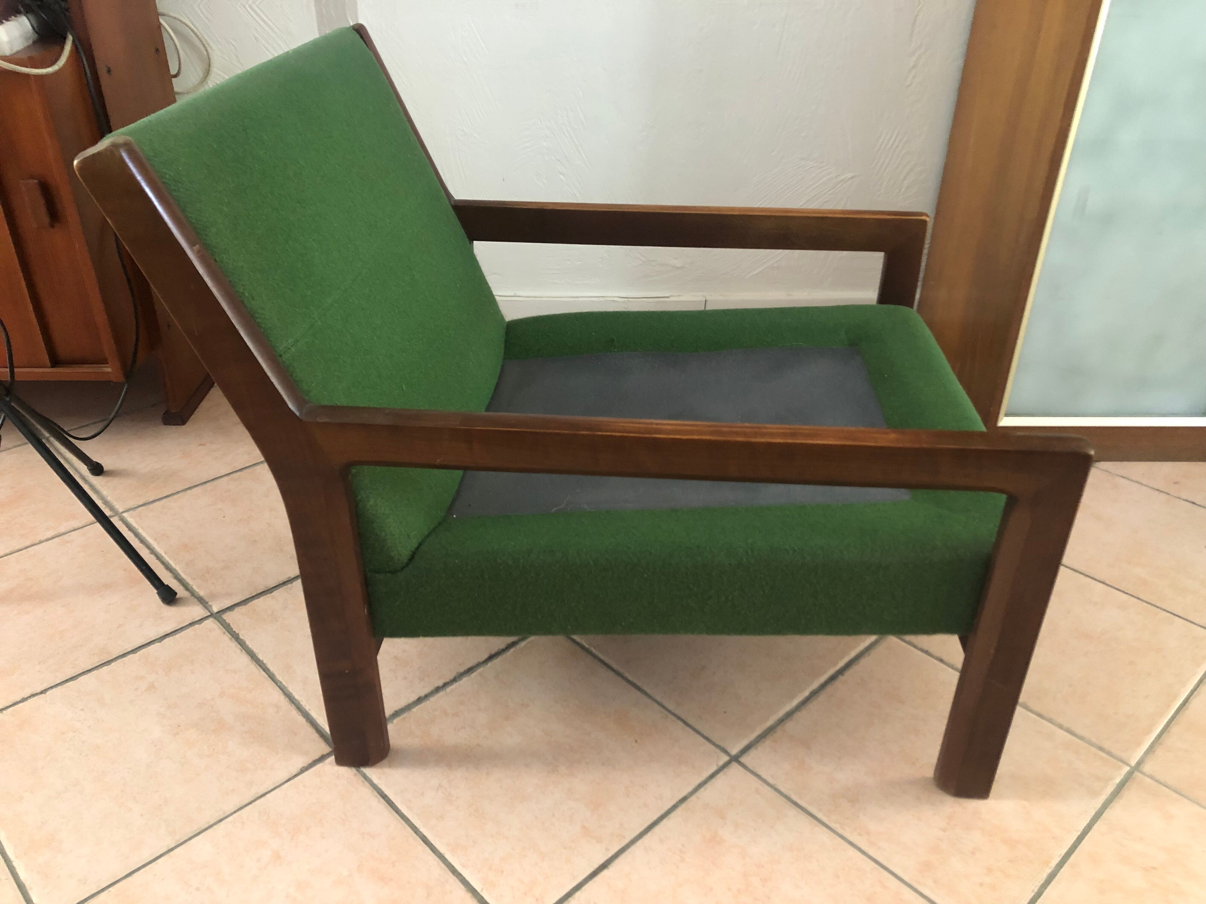 Vintage green Scandinavian armchair from the 60s