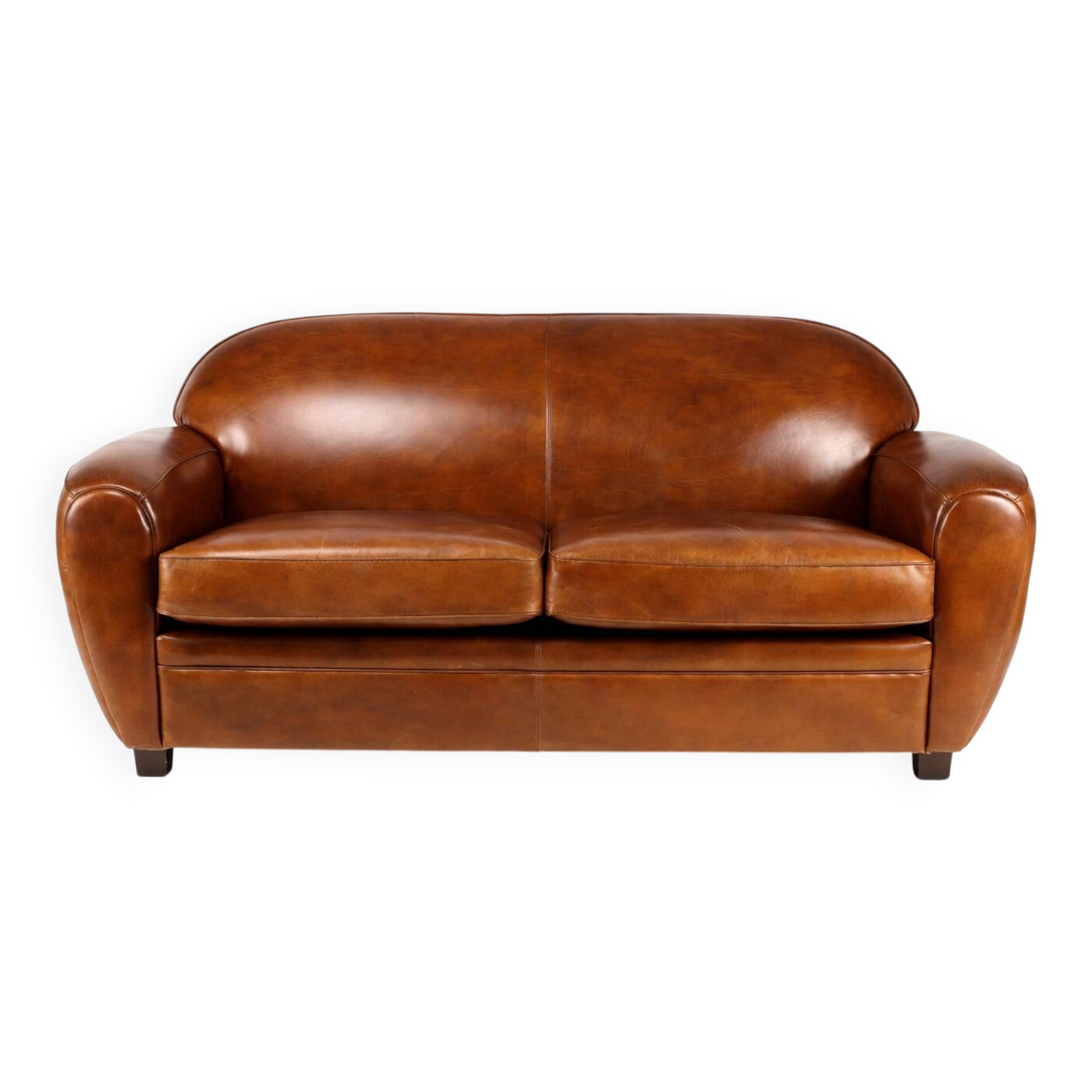 Leather 2-seater sofa