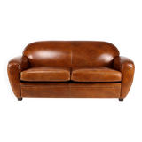 Leather 2-seater sofa