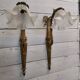 Louis xvi style wall lights in bronze (pair)