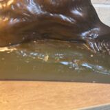 Large ancient sculpture – Reclining Greyhound after P.J. Mêne – edition